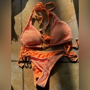 Orange‎ Mesh Bikini Set NEW